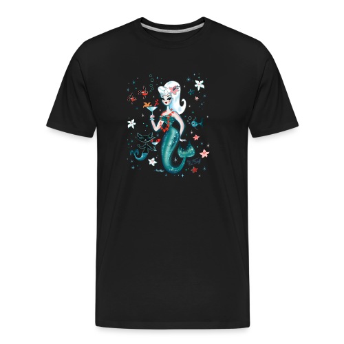 Martini Mermaid Blonde -for dark tees - Men's Premium Organic T-Shirt
