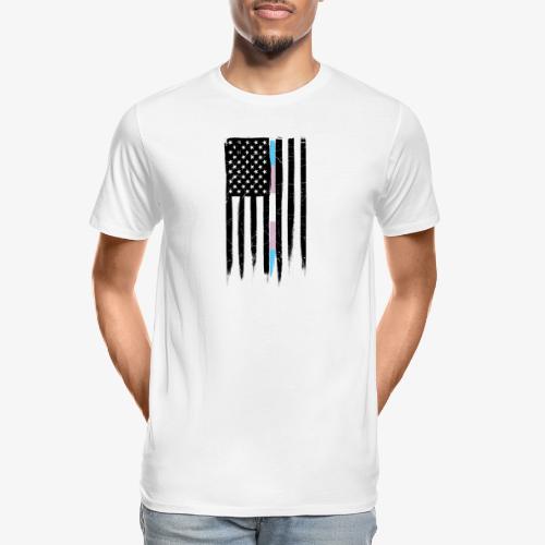 Transgender Thin Line American Flag - Men's Premium Organic T-Shirt
