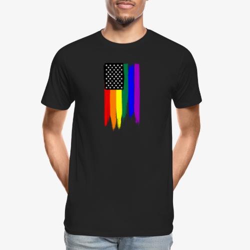 LGBTQ Painted Stars and Stripes - Men's Premium Organic T-Shirt