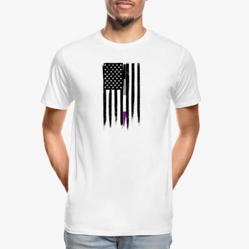 Asexual Thin Line American Flag - Men's Premium Organic T-Shirt