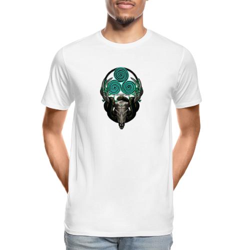 The Antlered Crown (White Text) - Men's Premium Organic T-Shirt