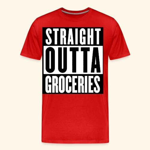 STRAIGHT OUTTA GROCERIES - Men's Premium Organic T-Shirt