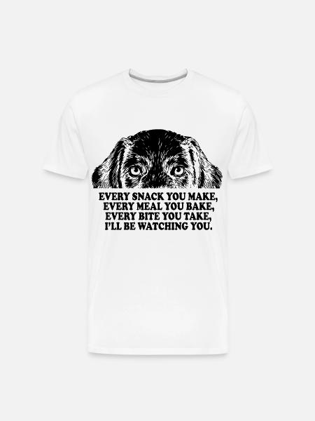 Dog Watching Snack Meal Bite - Men's Premium Organic T-Shirt - white
