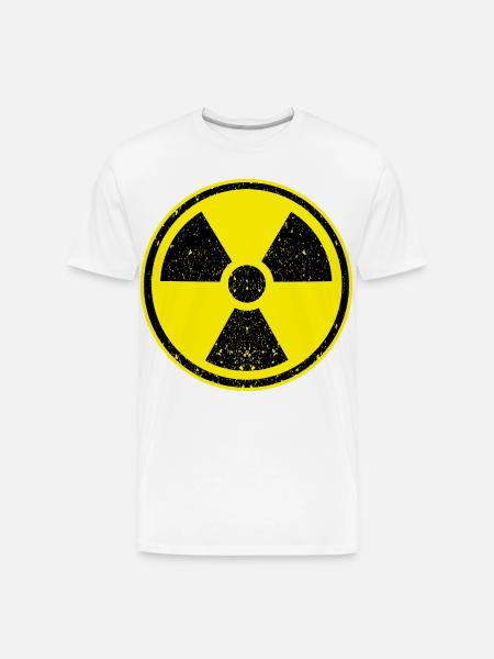 Nuclear Radiation symbol - Men's Premium Organic T-Shirt - white