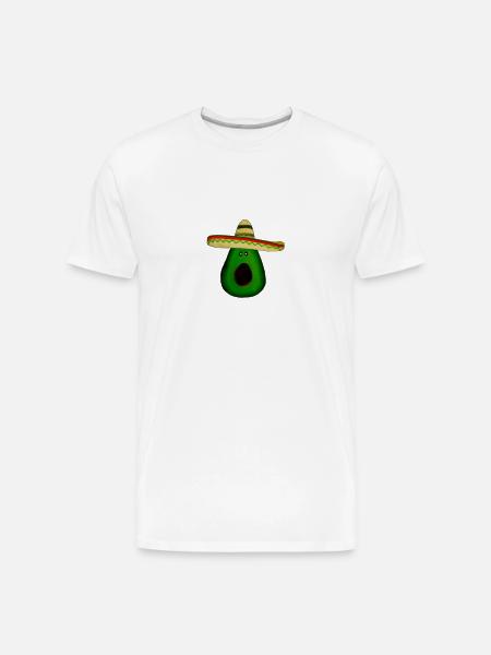 Mexican avocado with sombrero - Men's Premium Organic T-Shirt - white