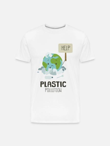 Earth Suffering Plastic Pollution - Men's Premium Organic T-Shirt - white