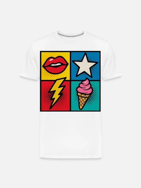 Kiss & Cone Pop - Men's Premium Organic T-Shirt - white