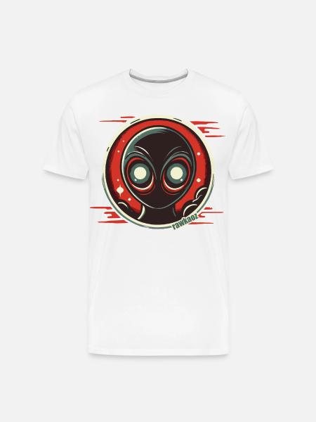 Cosmic Alien Face Illustration - Men's Premium Organic T-Shirt - white
