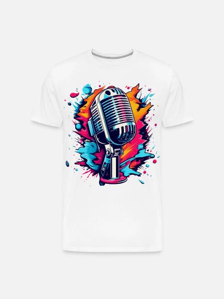Colourful Microphone Splash - Men's Premium Organic T-Shirt - white
