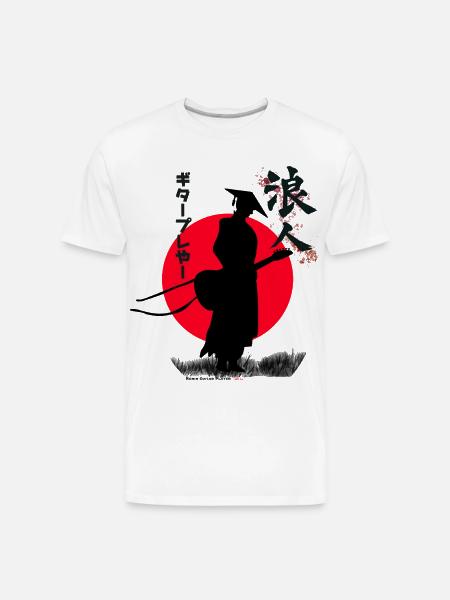 Ronin Guitar Player - Men's Premium Organic T-Shirt - white