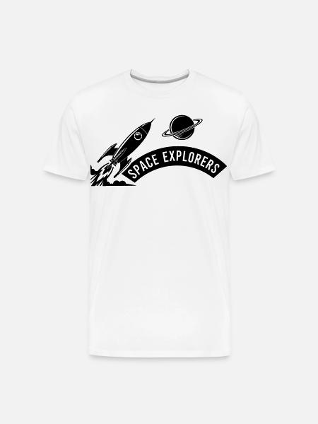 Space Explorers Logo - Men's Premium Organic T-Shirt - white