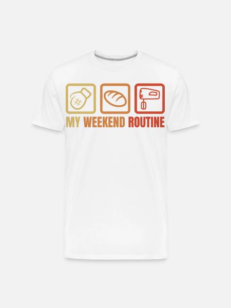 My Weekend Routine - Men's Premium Organic T-Shirt - white