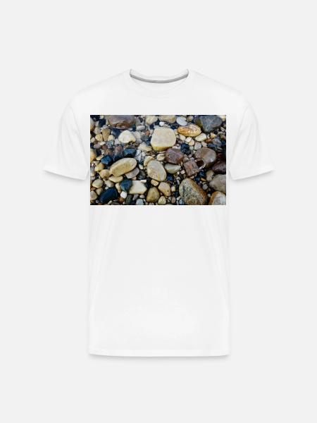 wet beach with lock - Men's Premium Organic T-Shirt - white