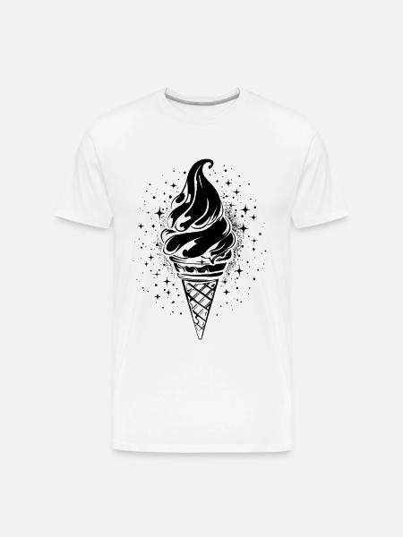 Ice Cream Cone Graphic - Men's Premium Organic T-Shirt - white