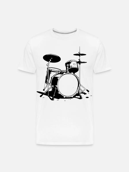 Drum Kit Sketch - Men's Premium Organic T-Shirt - white
