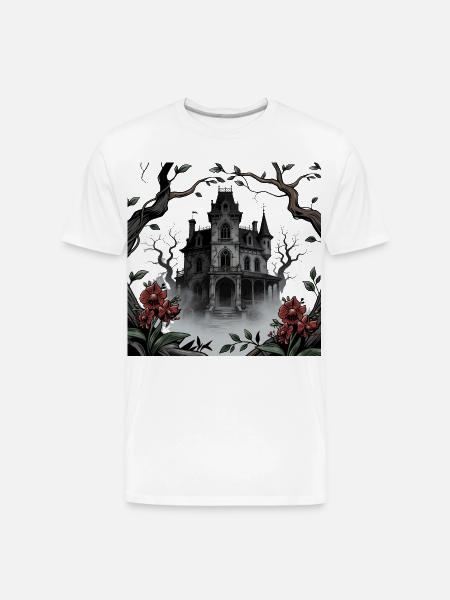 Gothic Manor in Mist - Men's Premium Organic T-Shirt - white