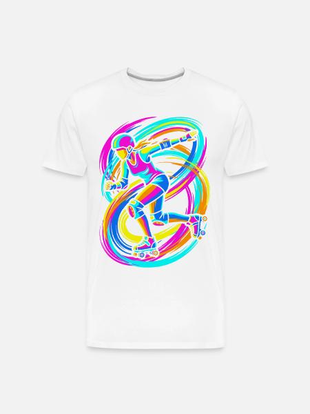Roller Skater - Men's Premium Organic T-Shirt - white