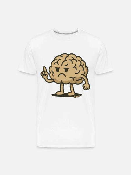 Angry Brain Pointing Finger - Men's Premium Organic T-Shirt - white