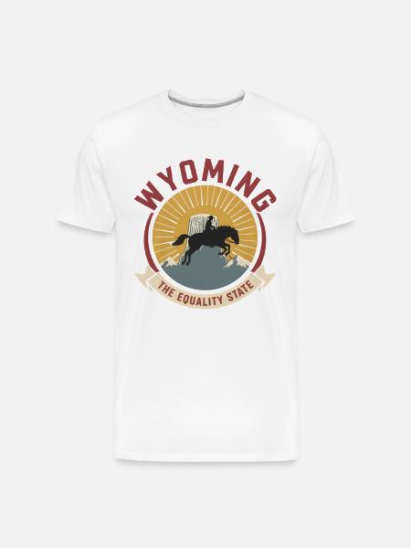 Wyoming Equality Emblem - Men's Premium Organic T-Shirt - white