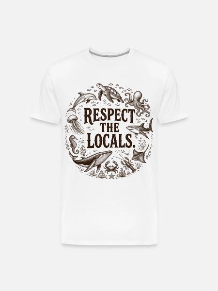 Respect the Locals Ocean Circle - Men's Premium Organic T-Shirt - white