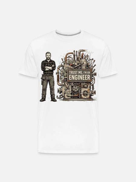 Steampunk Engineer Portrait Machine - Men's Premium Organic T-Shirt - white