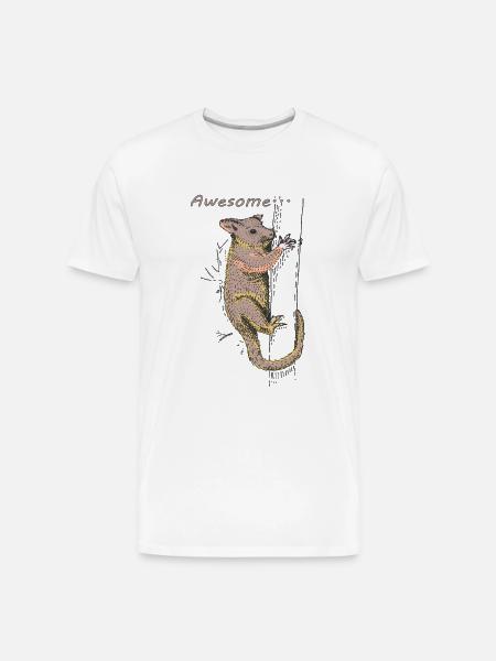 Funny Opossum, Awesome Possum - Men's Premium Organic T-Shirt - white