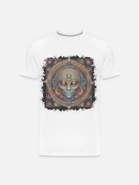 Alien face - Men's Premium Organic T-Shirt - white