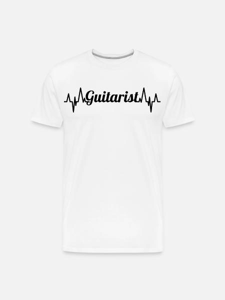 Guitarist ECG Heartline - Men's Premium Organic T-Shirt - white