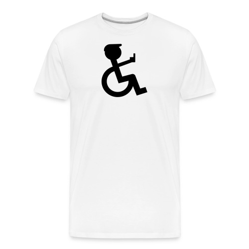 wheelchair user holding up the middle finger # - Men's Premium Organic T-Shirt