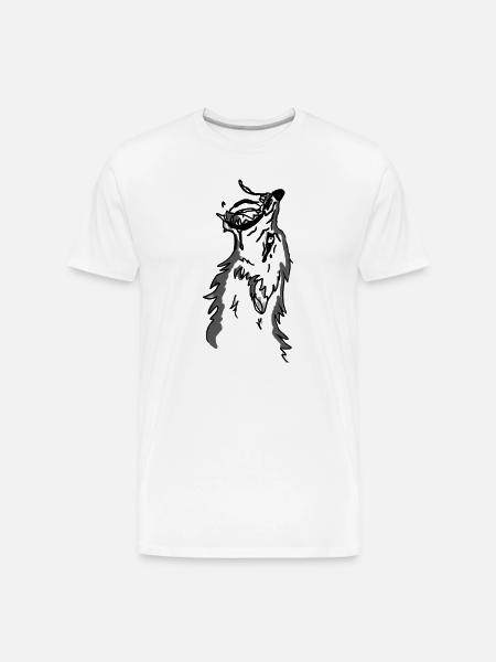 Lone Wolf Moonlit Silhouette - Men's Premium Organic T-Shirt - white