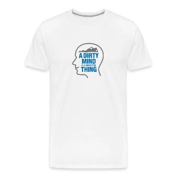 Dirty Thoughts Are Something Wonderful! - Men's Premium Organic T-Shirt - white - Front - AI Model Male 185 light (185cm)