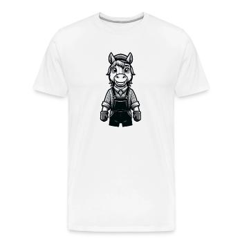 Cute Horse Farmer - Men's Premium Organic T-Shirt - white - Front - AI Model Male 185 light (185cm)