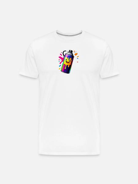 Rainbow Spray Paint Mascot - Men's Premium Organic T-Shirt - white