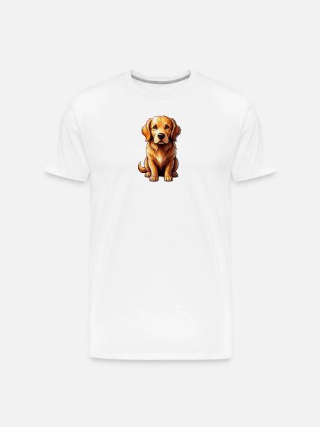 Golden Retriever Pop Art Charm - Men's Premium Organic T-Shirt - white