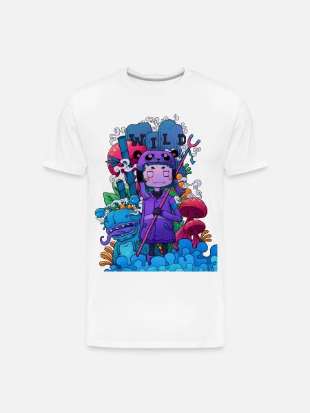 Wild Dreamer Neon Mushrooms - Men's Premium Organic T-Shirt - white