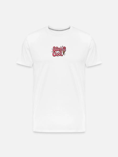 Stay Cool Ice Cream Groovy - Men's Premium Organic T-Shirt - white