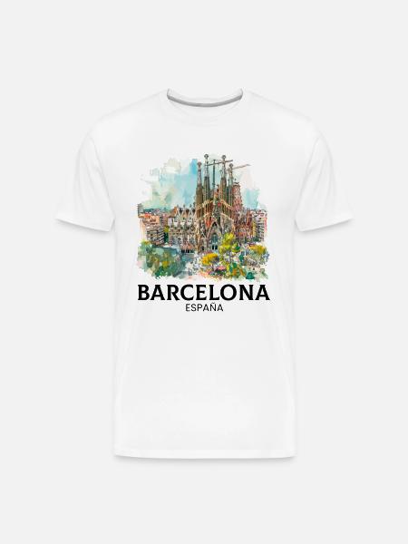 barcelona spain espana - Men's Premium Organic T-Shirt - white
