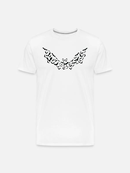 Bat Halloween Bats Silhouette - Men's Premium Organic T-Shirt - white
