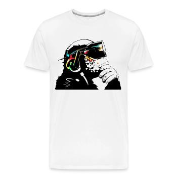 Monksy - Monkey with Virtual Reality goggles - Men's Premium Organic T-Shirt - white - Front - AI Model Male 185 light (185cm)
