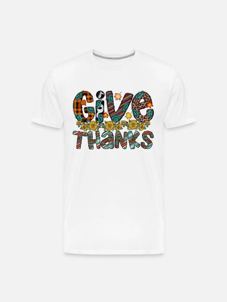Give Thanks - Men's Premium Organic T-Shirt - white