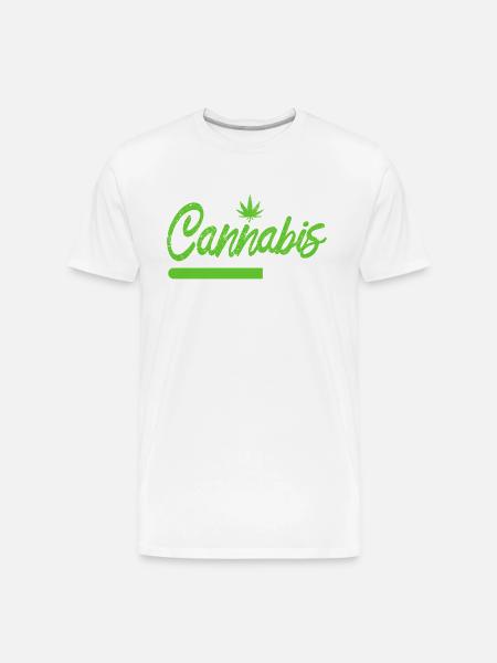 Cannabis Leaf - Men's Premium Organic T-Shirt - white