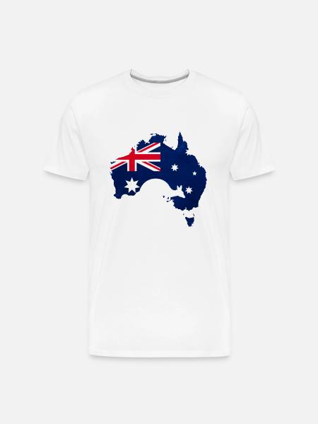Australian Map With Kangaroo - Men's Premium Organic T-Shirt - white