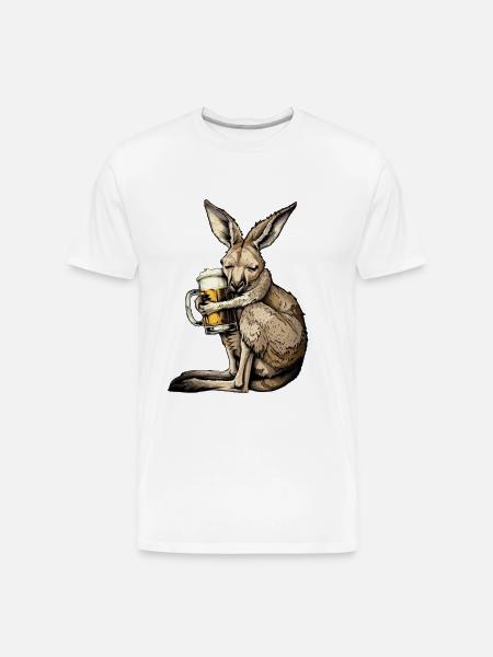 Kangaroo - Men's Premium Organic T-Shirt - white