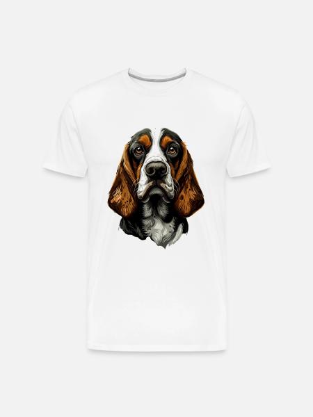 Basset Hound - Men's Premium Organic T-Shirt - white