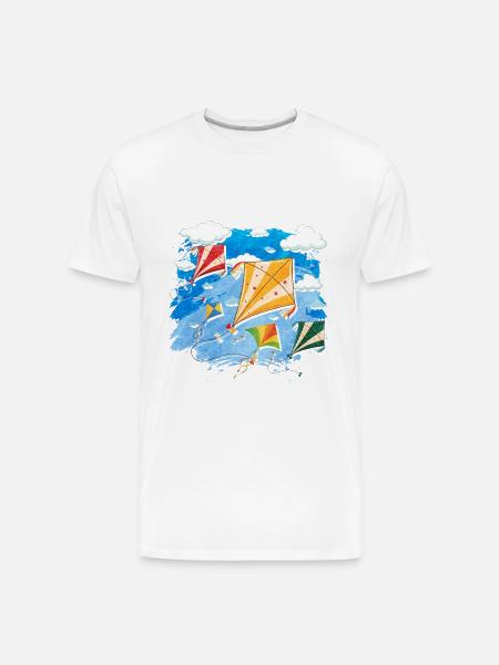 Kite Flying - Men's Premium Organic T-Shirt - white