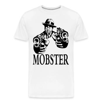 MOBSTER - Men's Premium Organic T-Shirt - white - Front - AI Model Male 185 light (185cm)