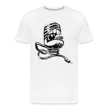 mic - Men's Premium Organic T-Shirt - white - Front - AI Model Male 185 light (185cm)