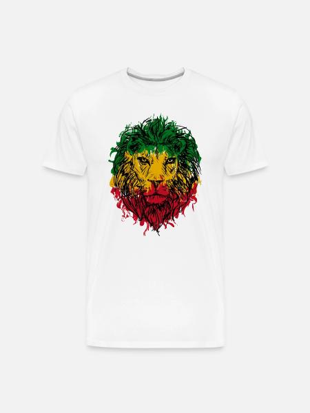Africa map rasta lion - Men's Premium Organic T-Shirt - white