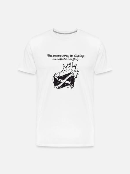 Burn the Confederate Flag - Men's Premium Organic T-Shirt - white