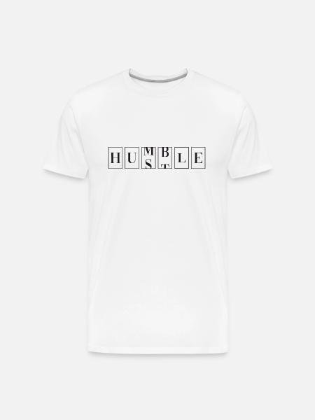 Hustle, Humble. - Men's Premium Organic T-Shirt - white